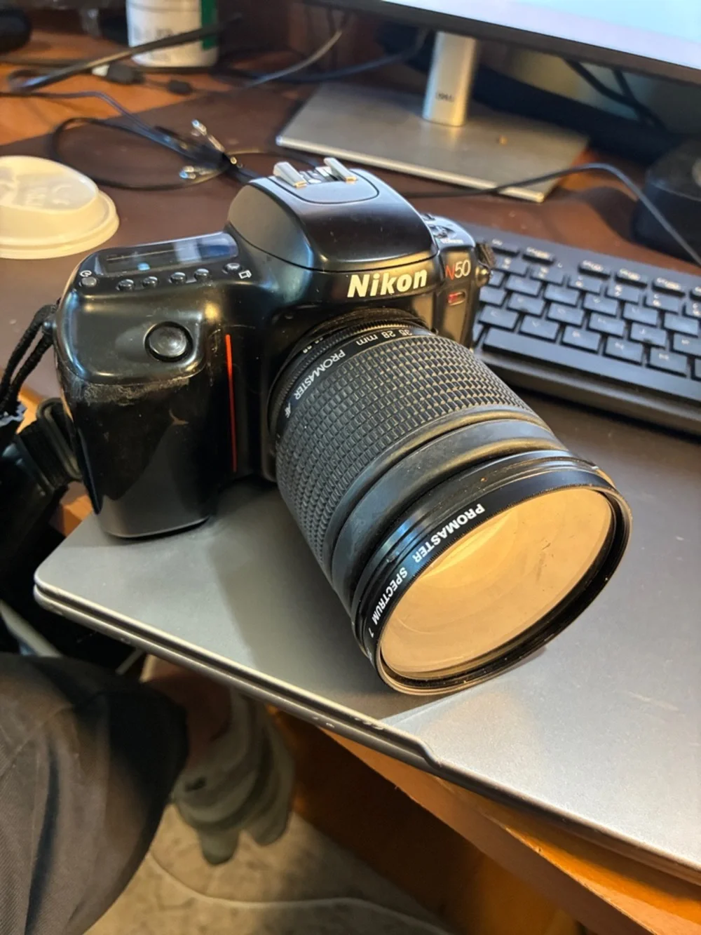 Nikon Black film N50 Camera with Black Zoom Lens vintage